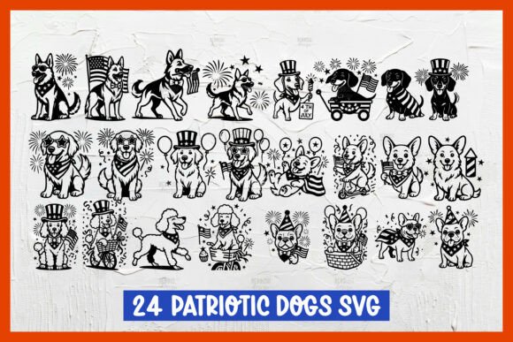 24 Patriotic Dogs SVG