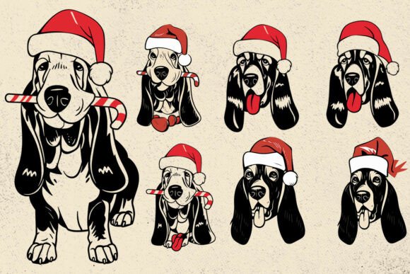 Basset Hound Christmas SVG