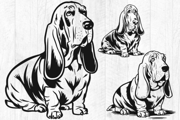 Basset Hound Svg Bundle for Embroidery