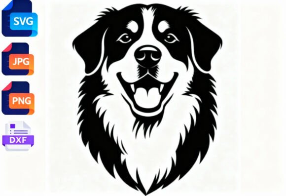 Bernese Mountain Dog Face SVG