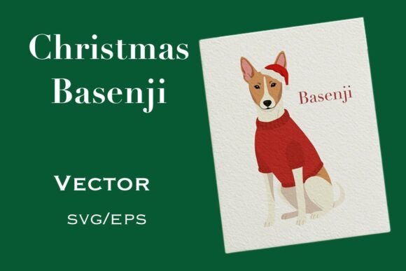 Christmas Basenji SVG - Dog in Sweater