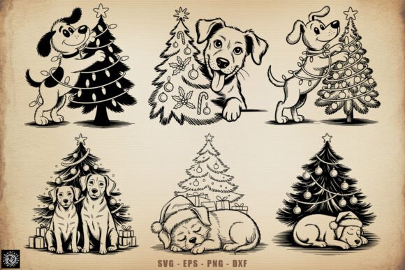 Christmas Dog SVG for Holiday Embroidery