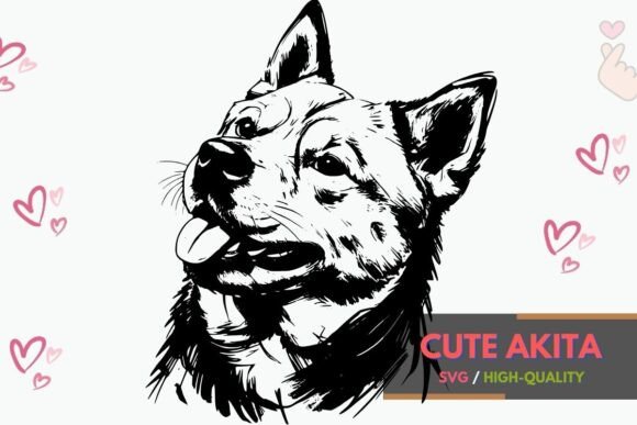 Cute Akita Dog SVG