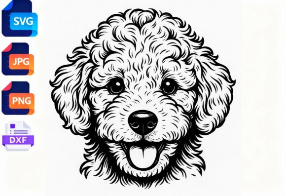 Cute Dog Face SVG Clipart