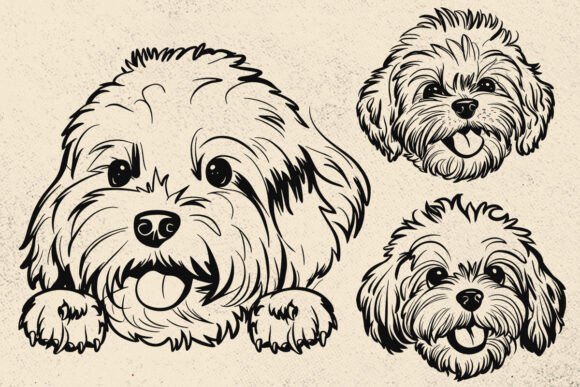Cute Dog Face Svg for Embroidery