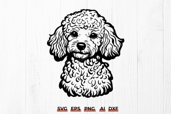 Cute Poodle Head SVG DXF Design