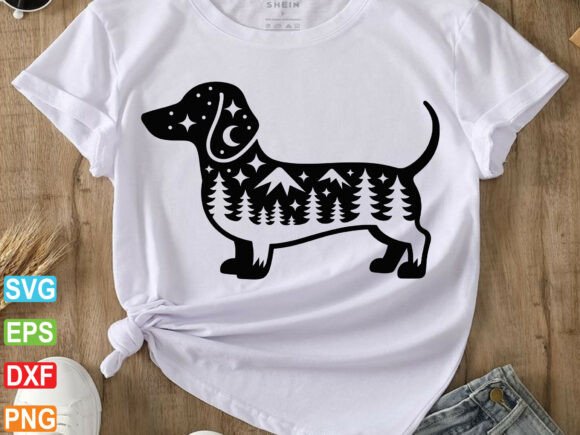 Dachshund Nature Scene SVG