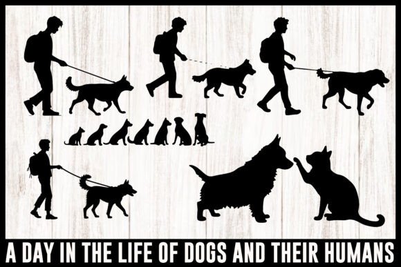 Dog Silhouette Bundle with Humans