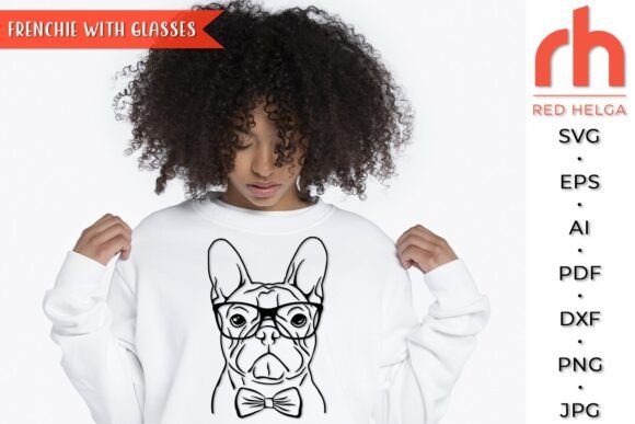 Frenchie with Glasses SVG