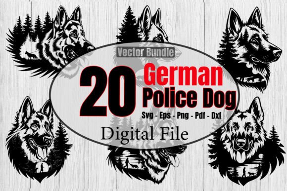 German Police Dog Scene Svg Bundle