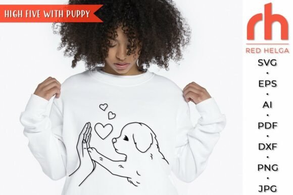 High Five with Puppy SVG