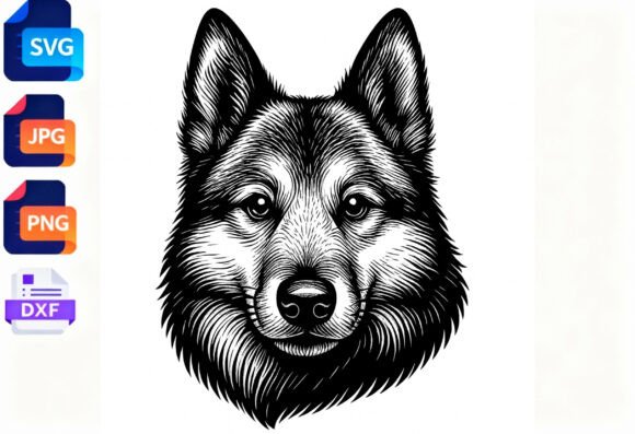 Husky Dog Portrait SVG