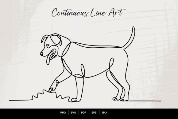 One Line Dog SVG for Embroidery