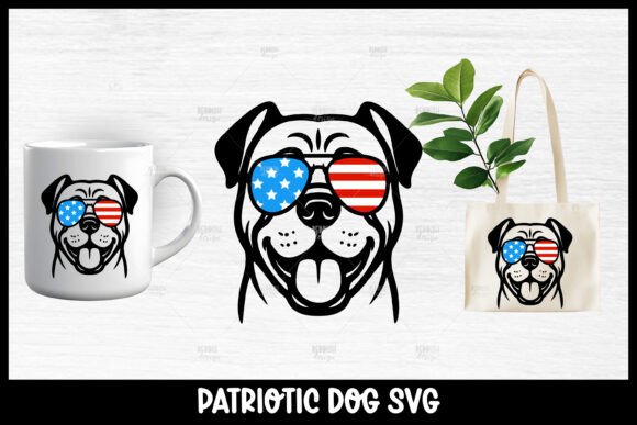 Patriotic Cane Corso Dog SVG
