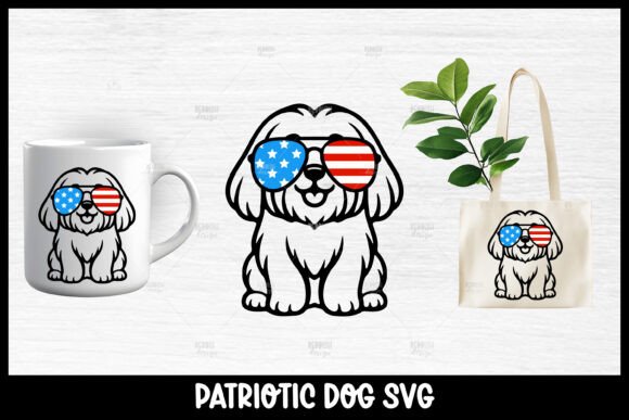 Patriotic Maltese Dog SVG