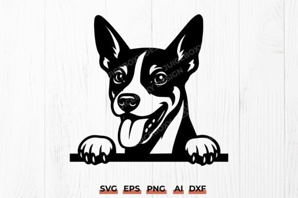 Rat Terrier SVG Peeking Dog Cut File