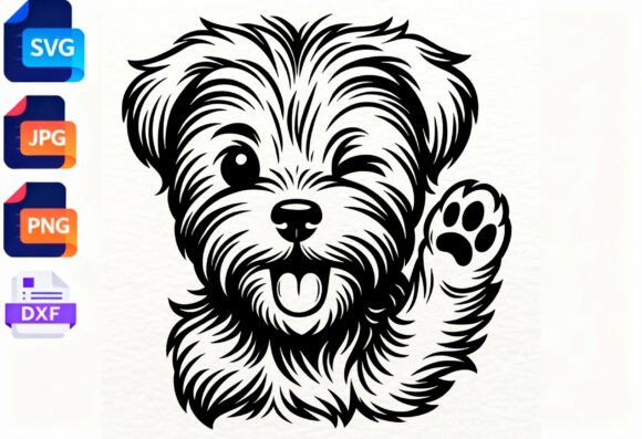 Winking Puppy Dog SVG Cut File